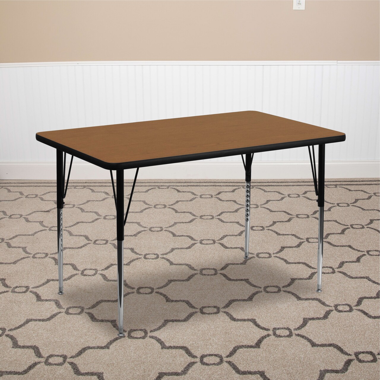 Emma and Oliver 30x48 Rectangle Laminate Adjustable Activity Table